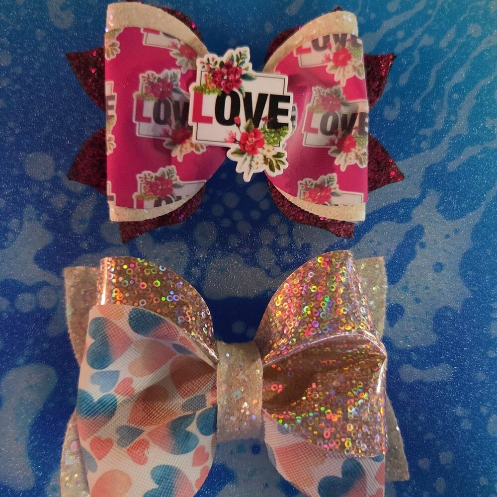 LOVE Themed Custom & HANDMADE Hair Bows